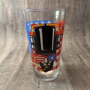 Rahr & Sons Brewery Pint Glass Ft Worth, TX Abe Lincoln 4th of July "Four Score"
